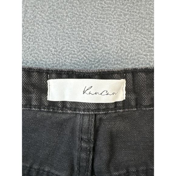 Kancan Jean Shorts Womens XL Black Hi Rise Distressed Cuffed Hem Shortie - Picture 2 of 9